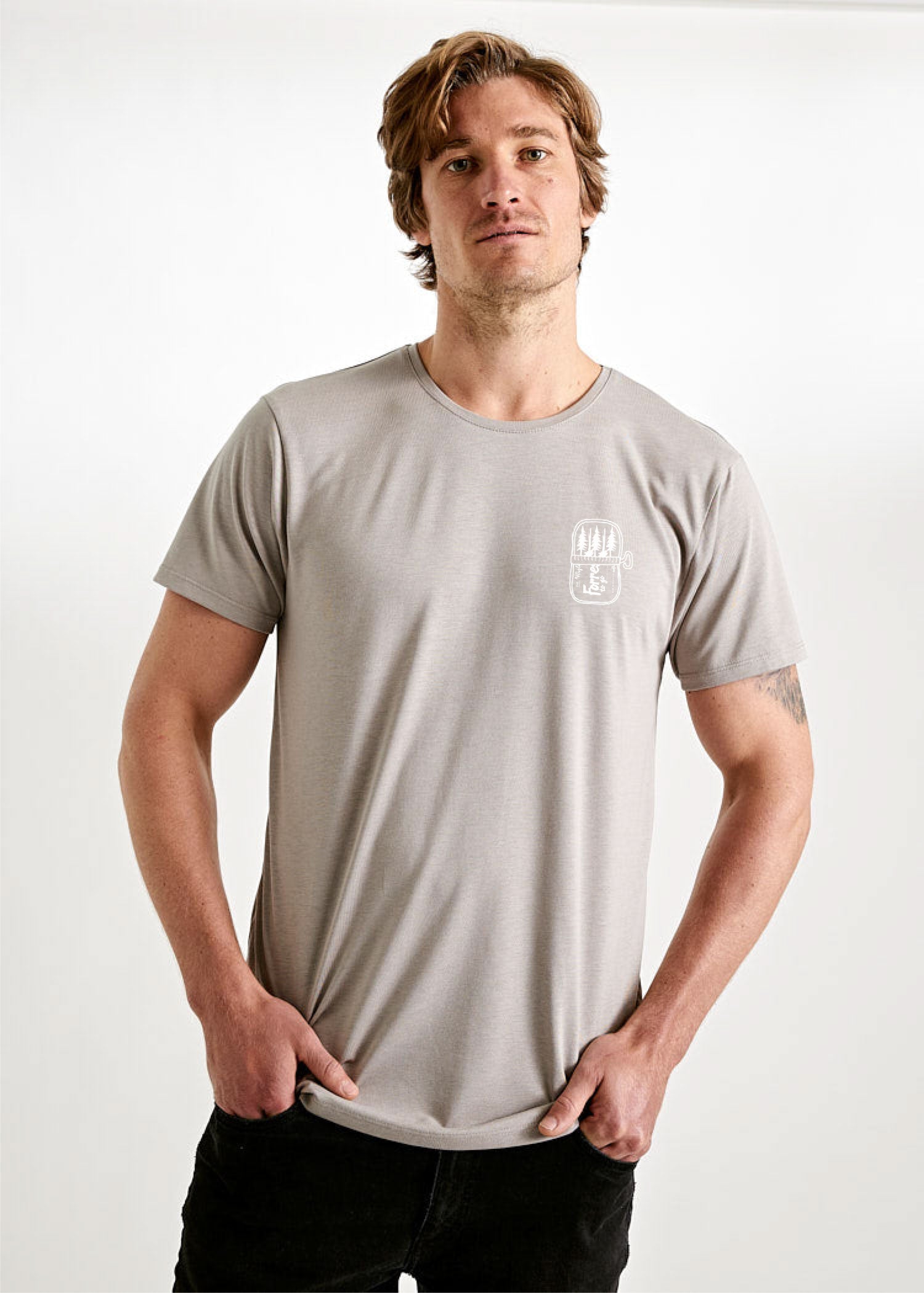 Herren Printshirt "Tin Full of Trees" Moon Rock