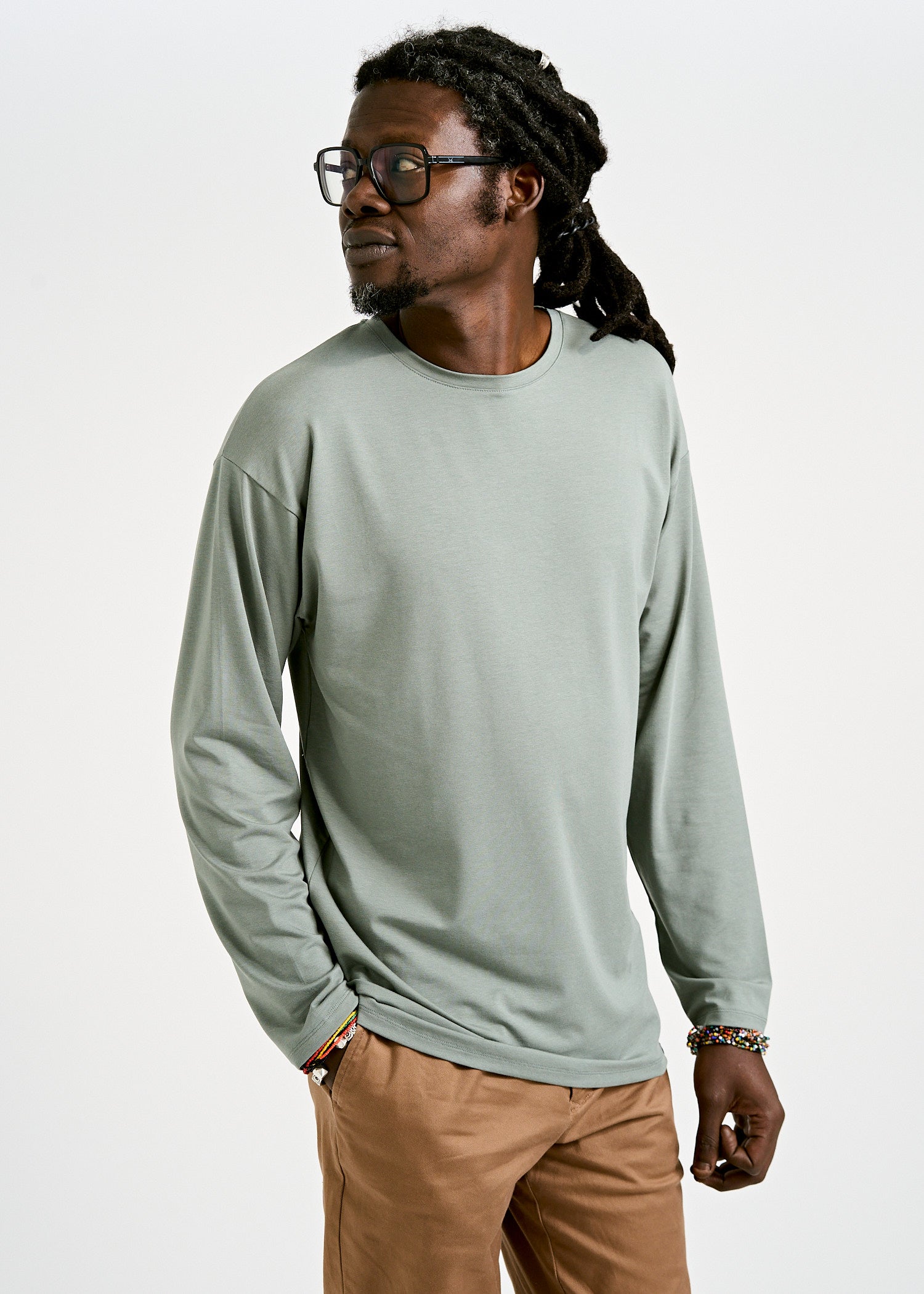 HERREN LANGARMSHIRT OVERCUT CHRIS AGAVE GREEN