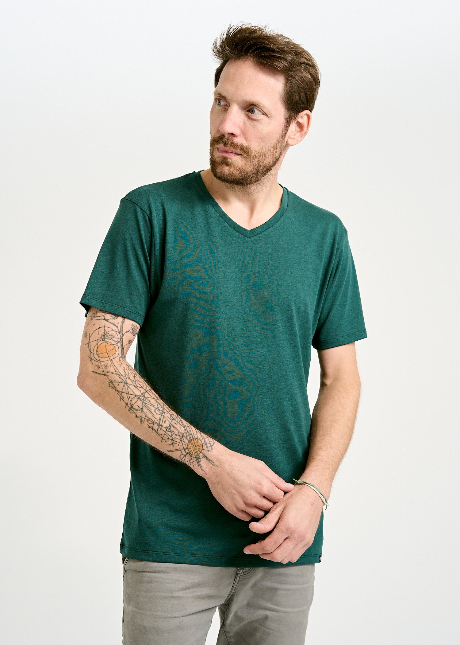MEN'S WOODSHIRT V-NECK ALEX SEA MOSS