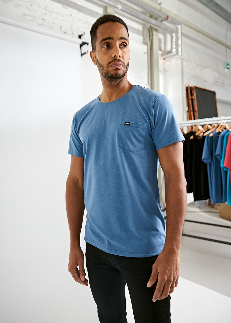 HERREN WOODSHIRT POCKET ALEX BIJOUT BLUE