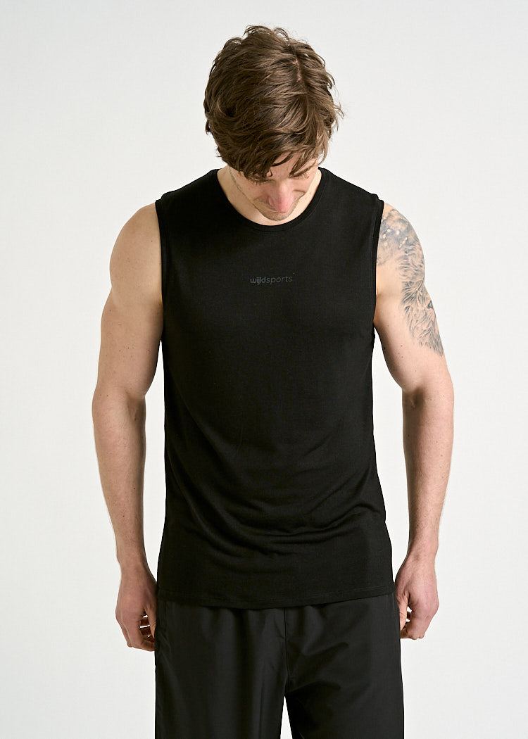 HERREN SPORTSHIRT ARIAN SLEEVELESS BLACK