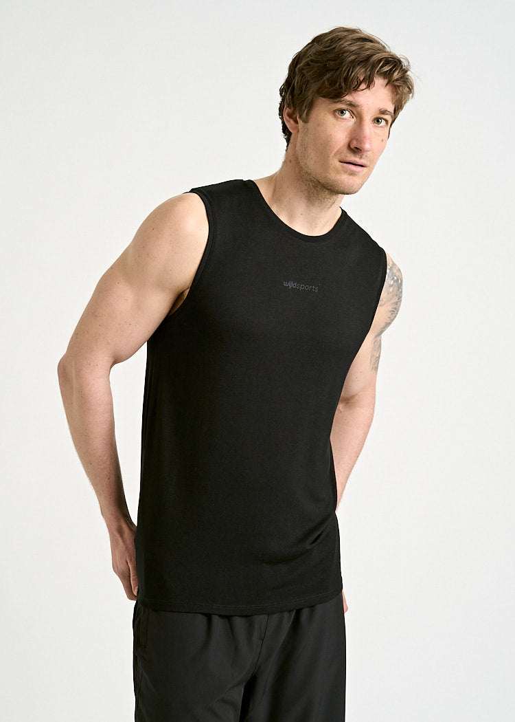 HERREN SPORTSHIRT ARIAN SLEEVELESS BLACK