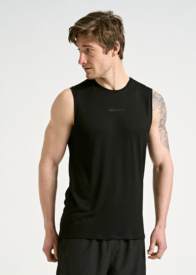 HERREN SPORTSHIRT ARIAN SLEEVELESS BLACK