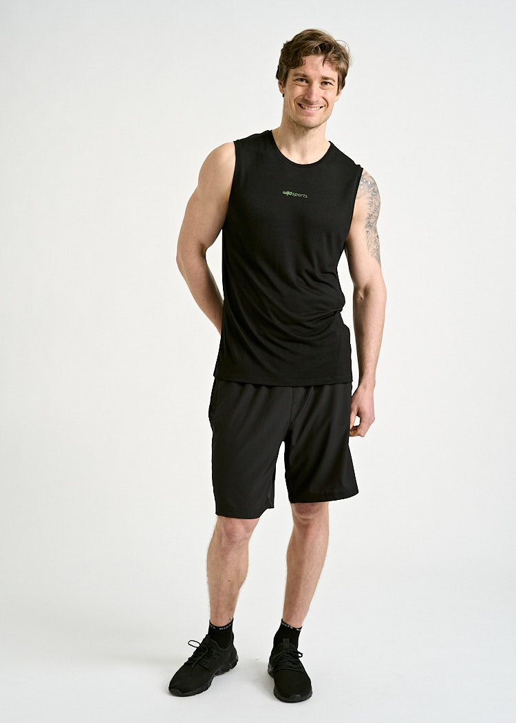 HERREN SPORTSHIRT ARIAN SLEEVELESS BLACK