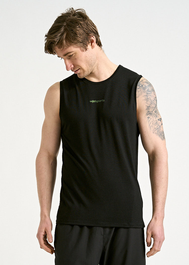 HERREN SPORTSHIRT ARIAN SLEEVELESS BLACK