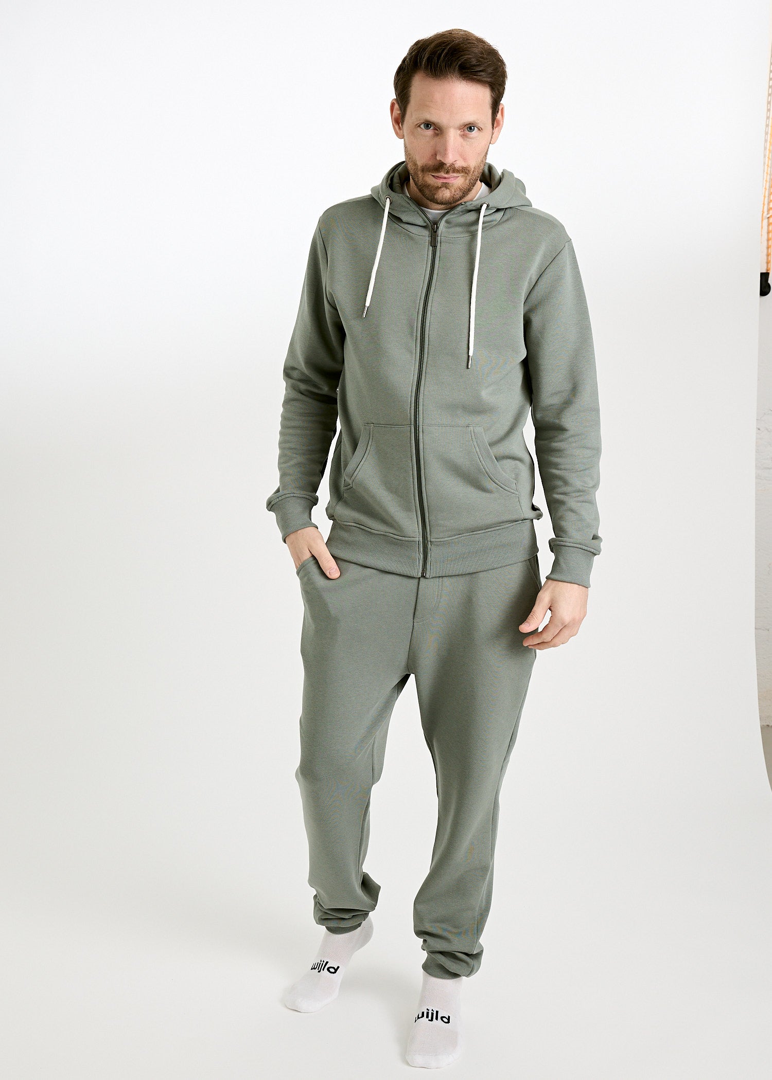 HERREN ZIP HOODIE LEON AGAVE GREEN