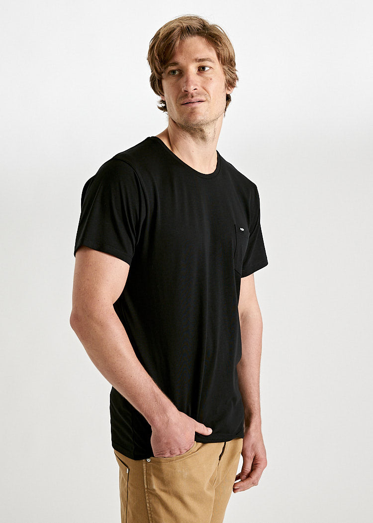 HERREN WOODSHIRT POCKET ALEX BLACK