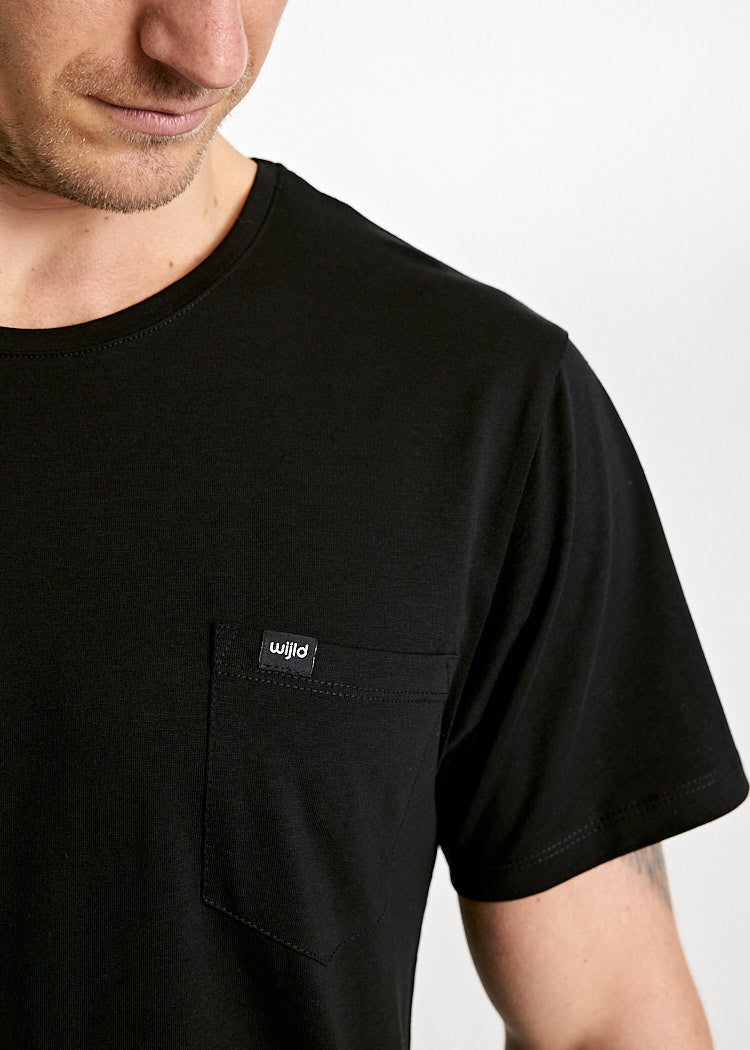 HERREN WOODSHIRT POCKET ALEX BLACK