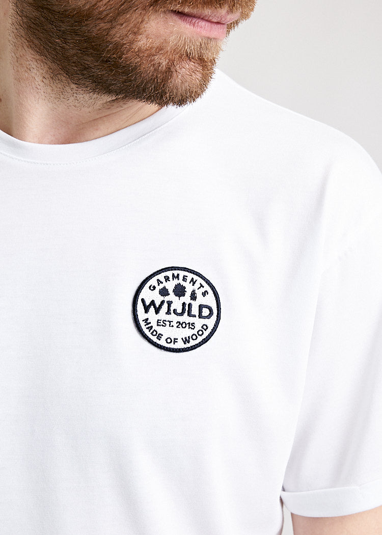 HERREN WOODSHIRT TURN UP BRIGHT WHITE