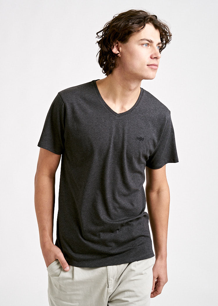 HERREN WOODSHIRT V-AUSSCHNITT ALEX ANTHRAZIT
