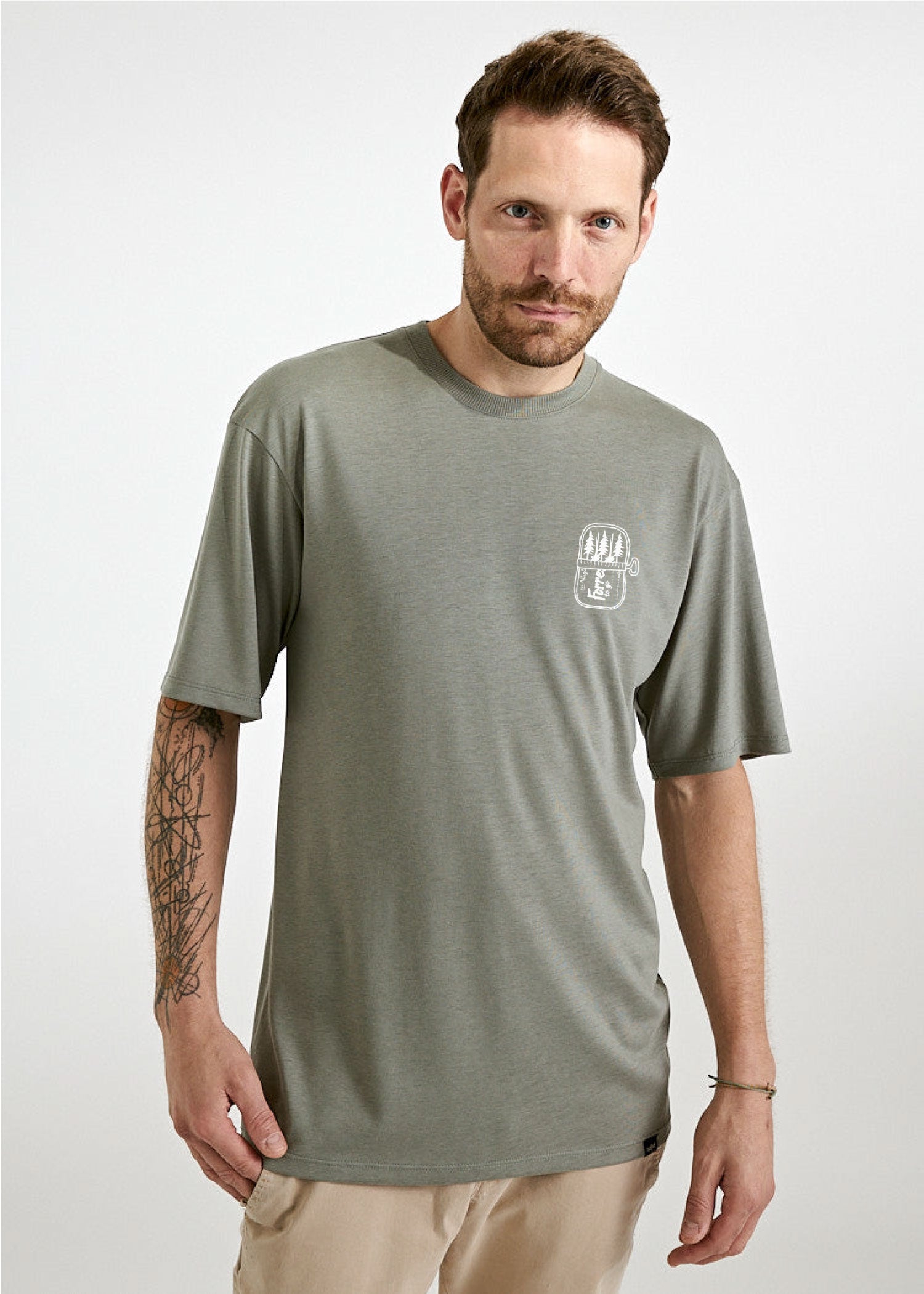 Herren Printshirt "Tin Full of Trees" Agave
