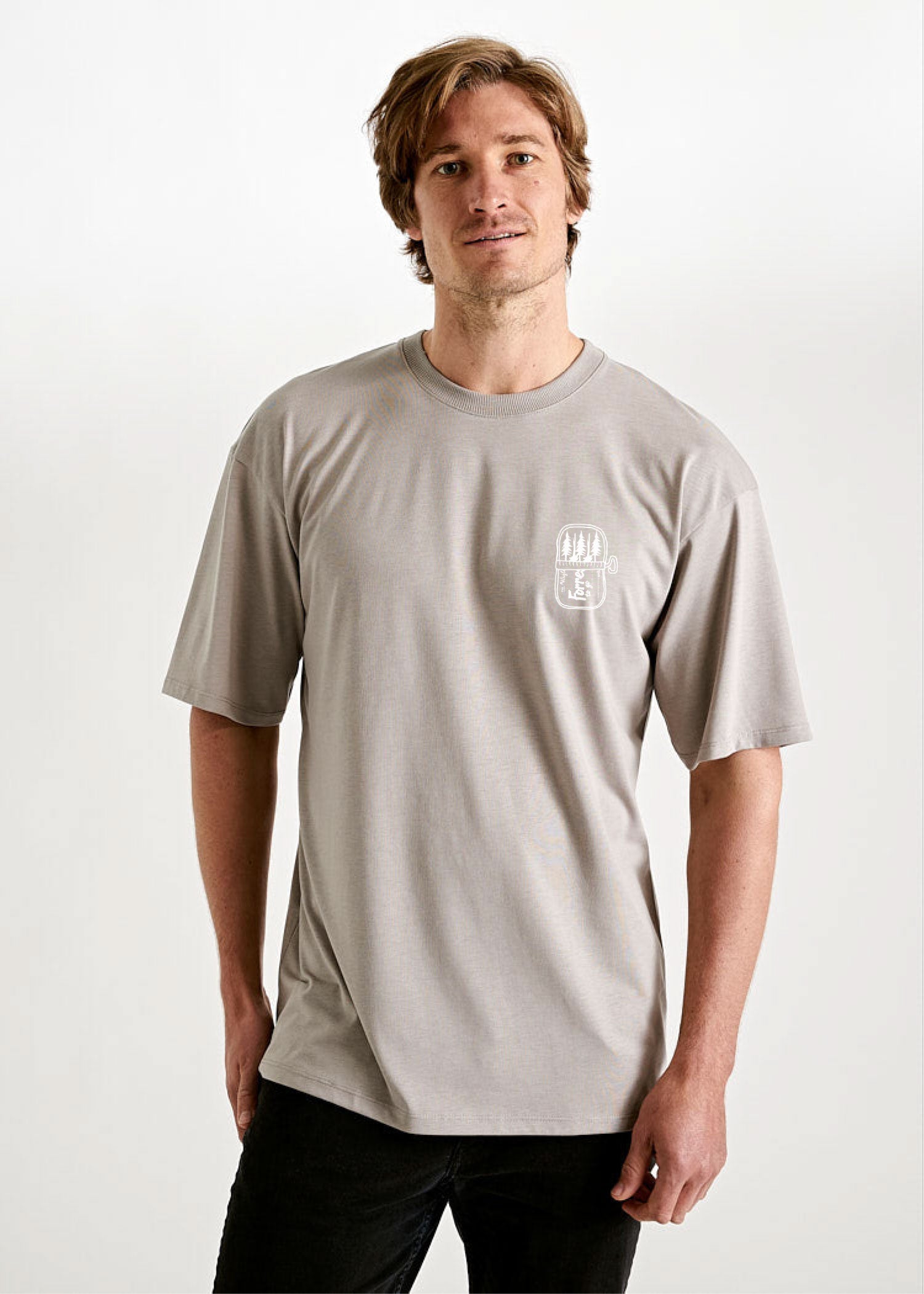 Herren Printshirt "Tin Full of Trees" Moon Rock