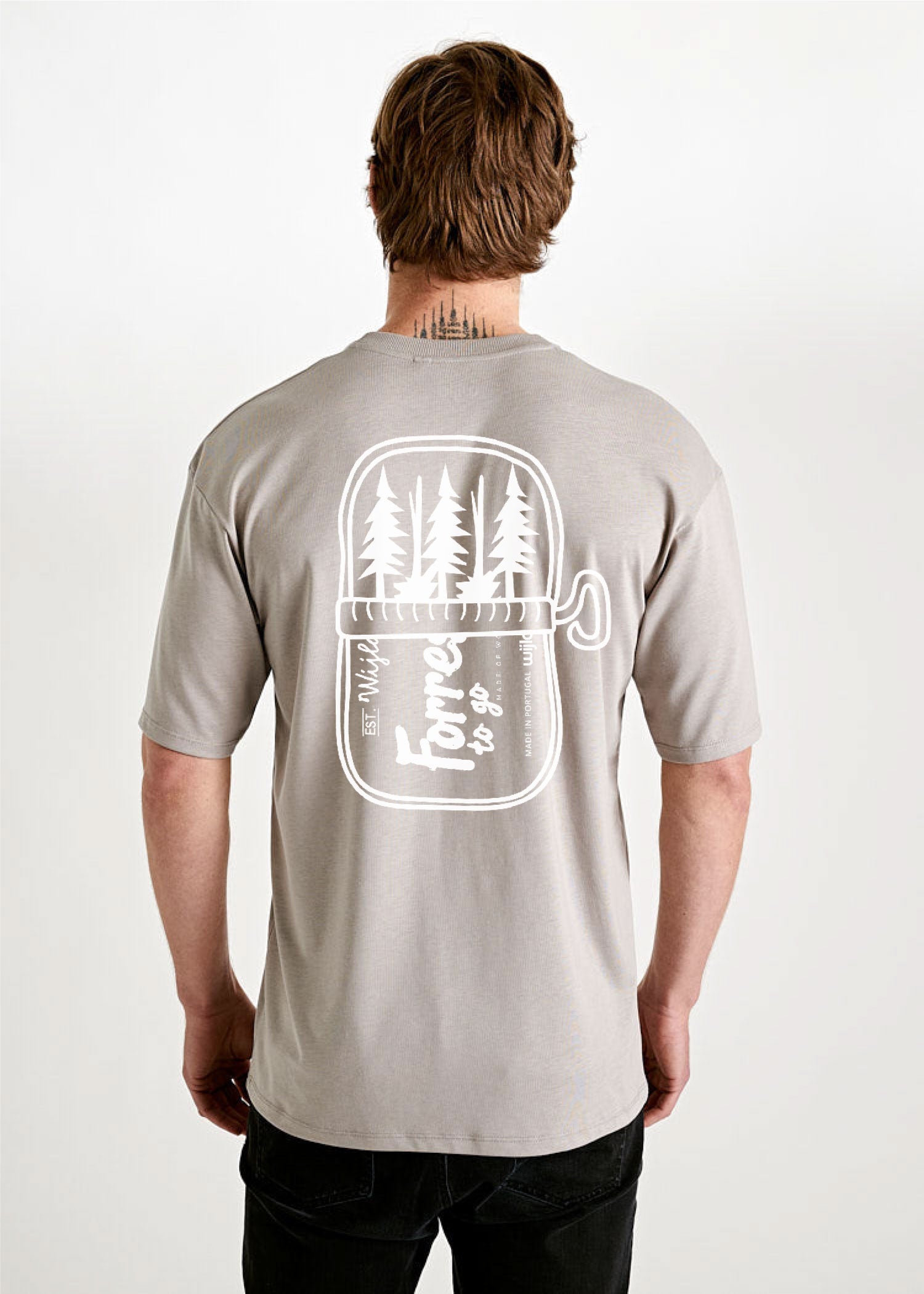 Herren Printshirt "Tin Full of Trees" Moon Rock