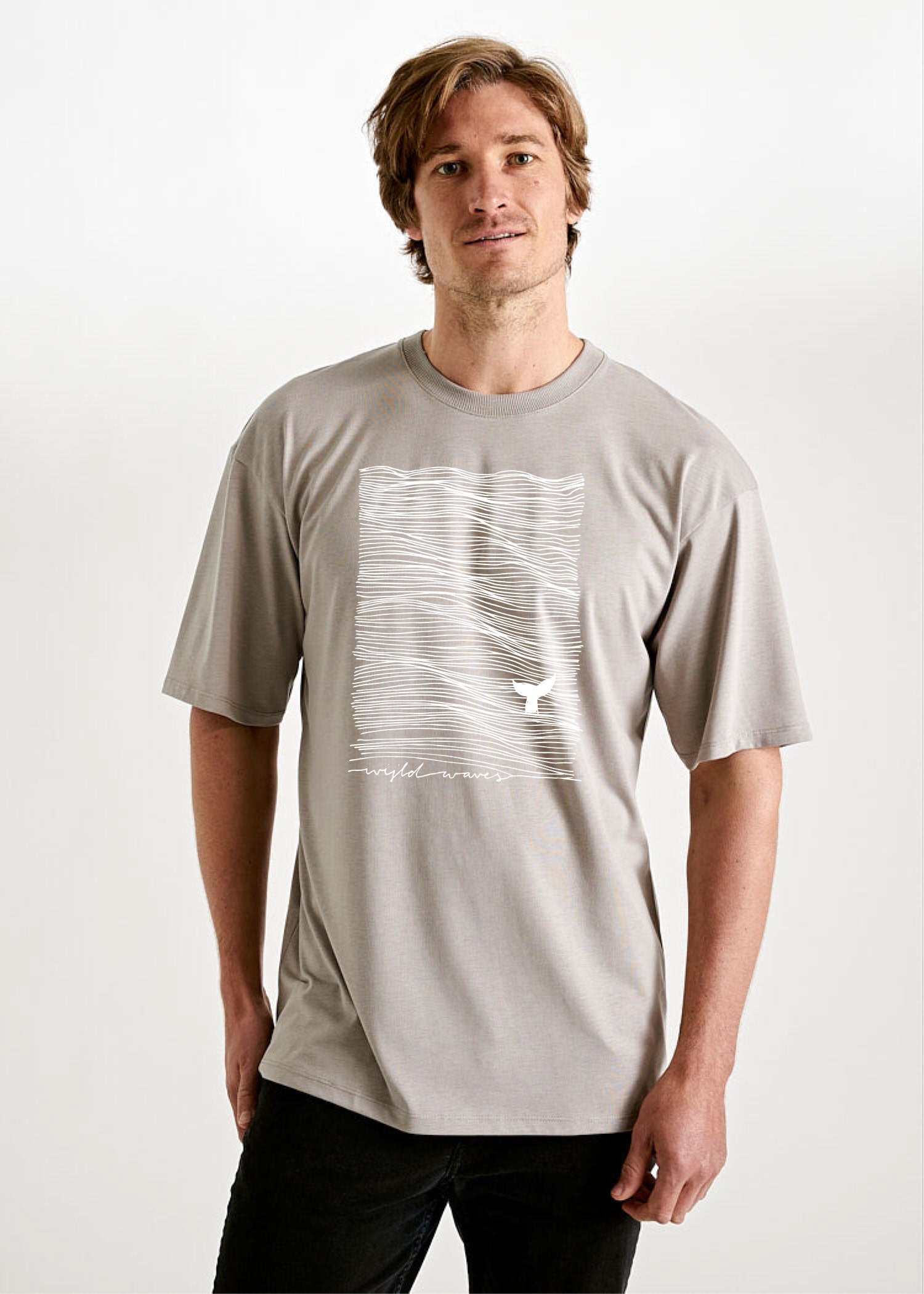 Herren Printshirt "Wijld Waves" Moon Rock