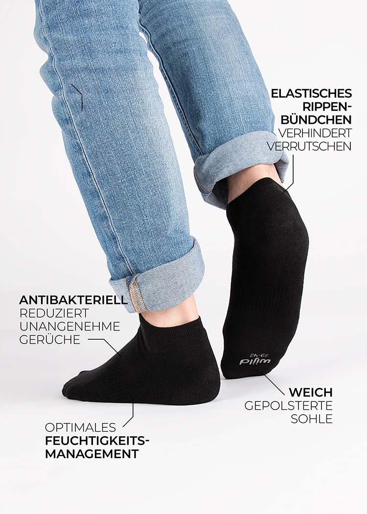 WOODSOCKS® SNEAKERSOCKEN BLACK
