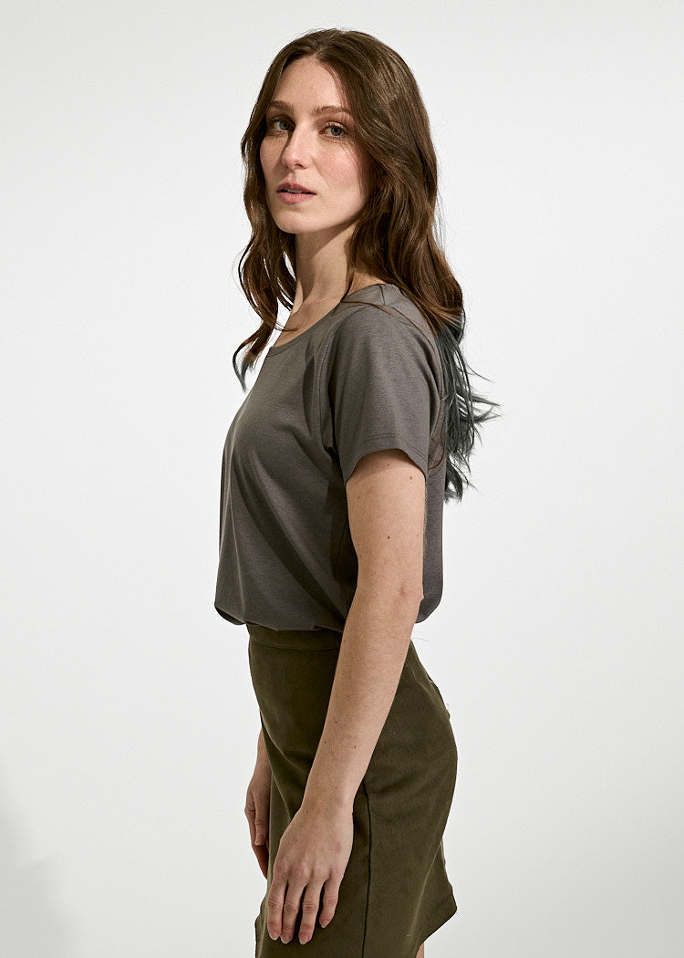 DAMEN WOODSHIRT REGULAR LENA GRANITE GRAY