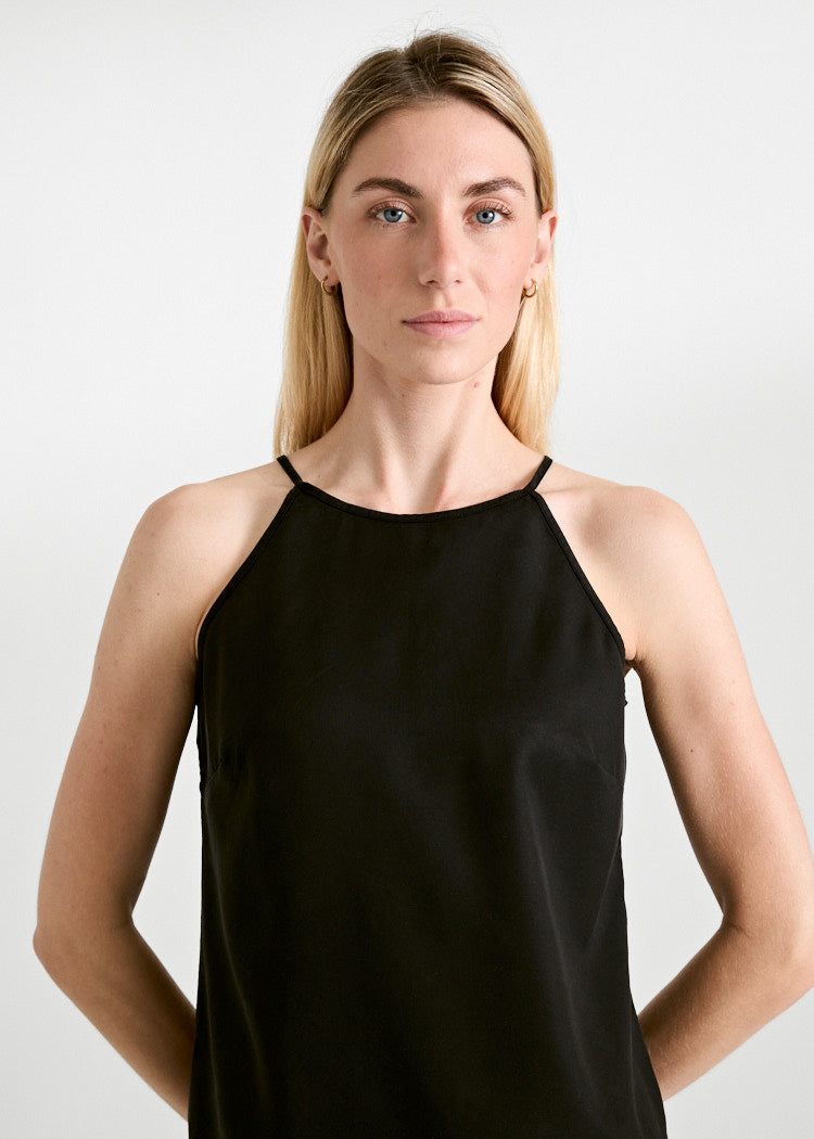 DAMEN TWILL TOP BLACK