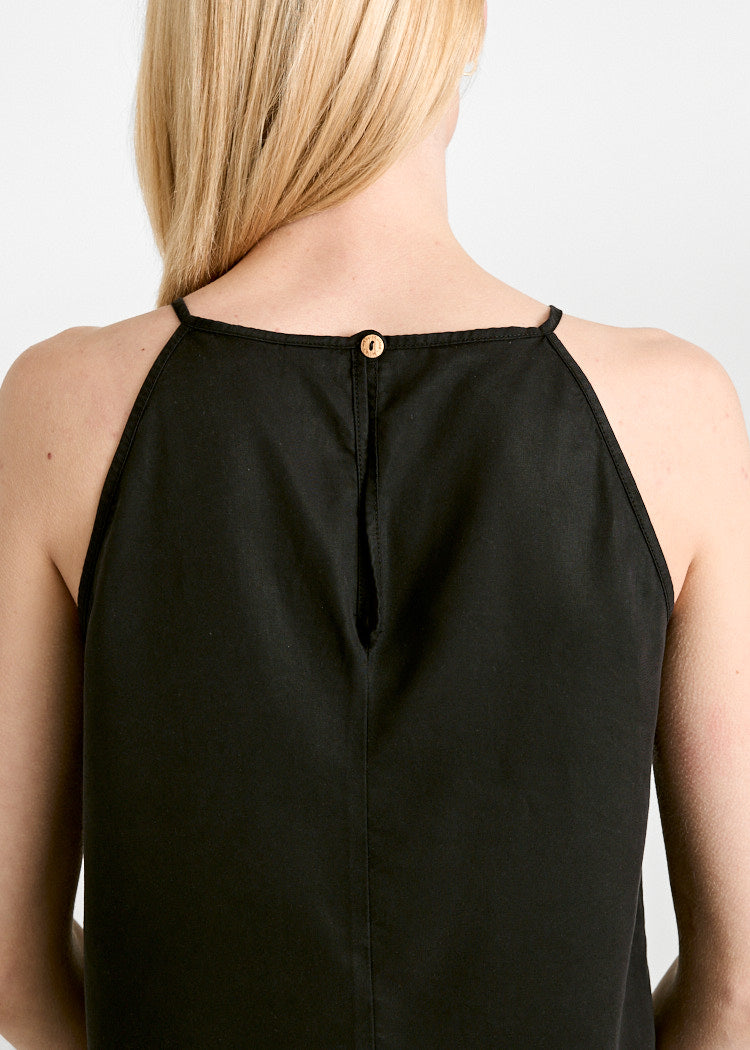 WOMEN'S TWILL TOP BLACK