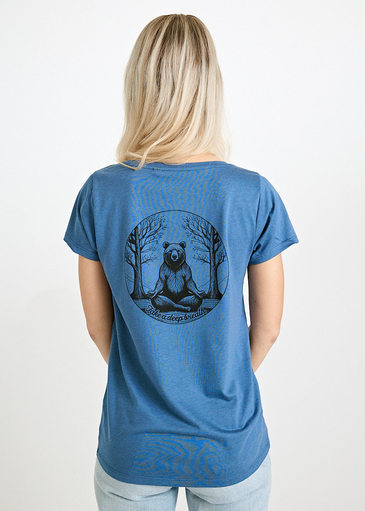 DAMEN WOODSHIRT REGULAR LENA YOGA BEAR
