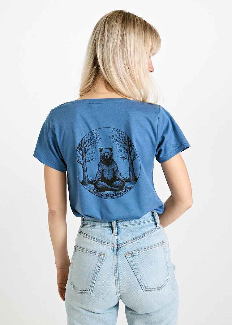 DAMEN WOODSHIRT LENA YOGA BEAR