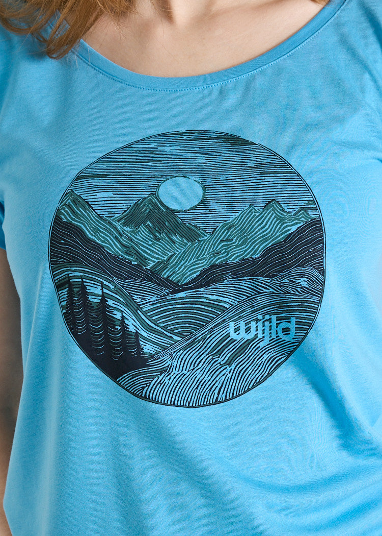 DAMEN WOODSHIRT LENA LINED LANDSCAPE