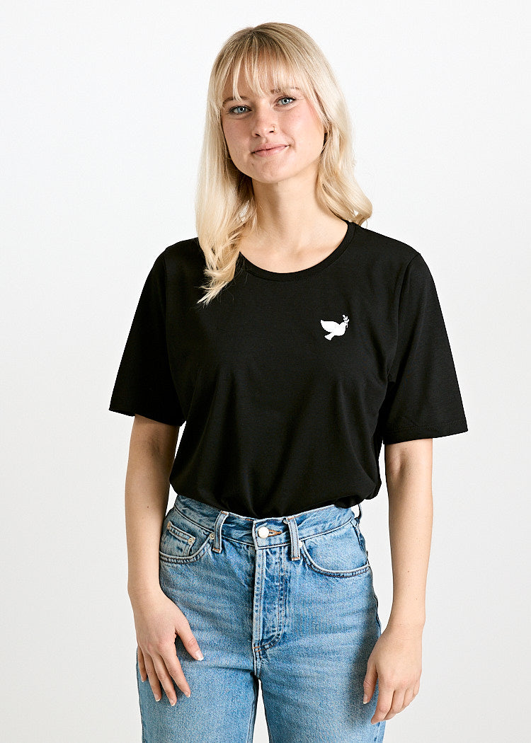 WOMEN'S WOODSHIRT LOOSE LONGER TILDA MAKE PEACE NOT WAR