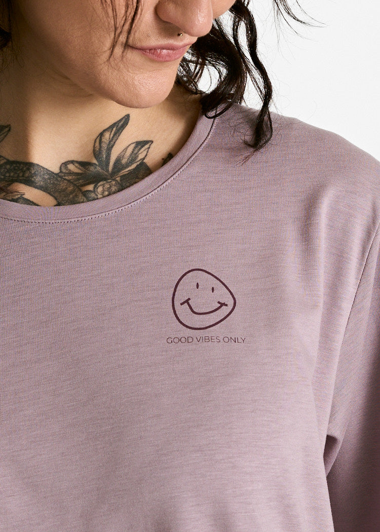 WOMEN'S WOODSHIRT LOOSE LONGER TILDA GOOD VIBES