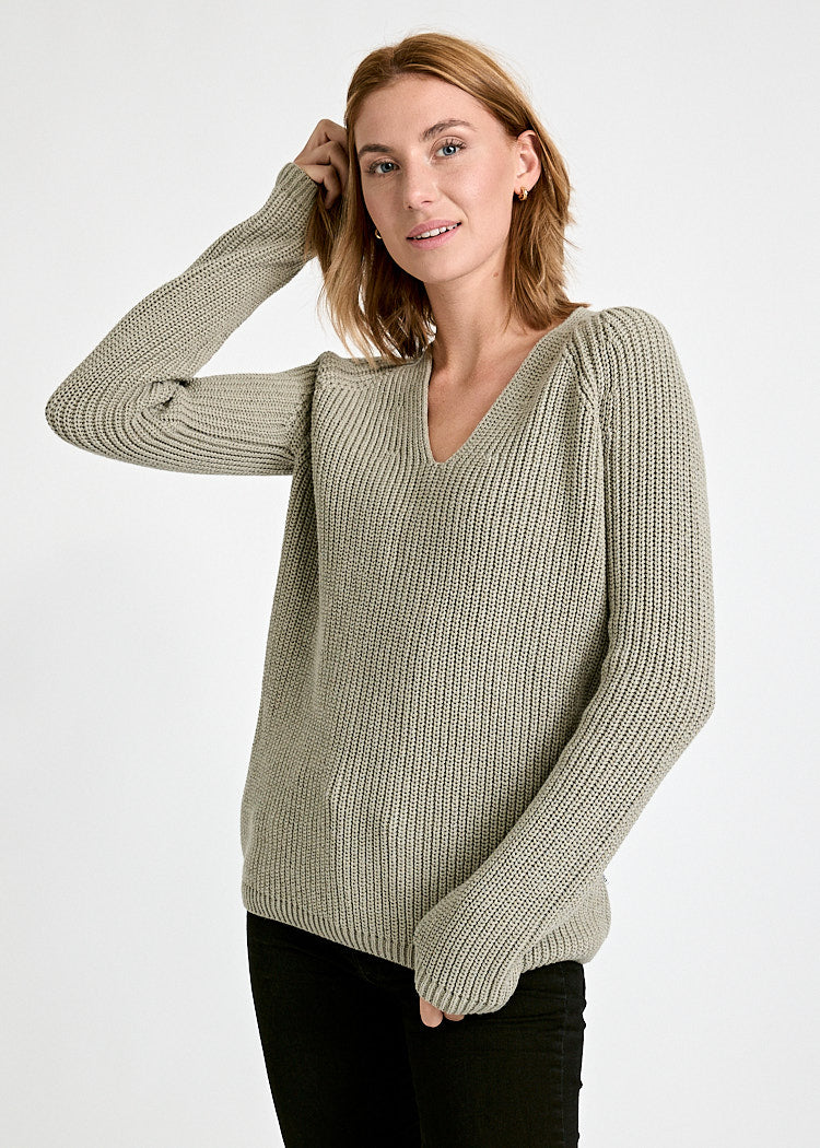 WOMEN'S KNITTED SWEATER MINA SAGE