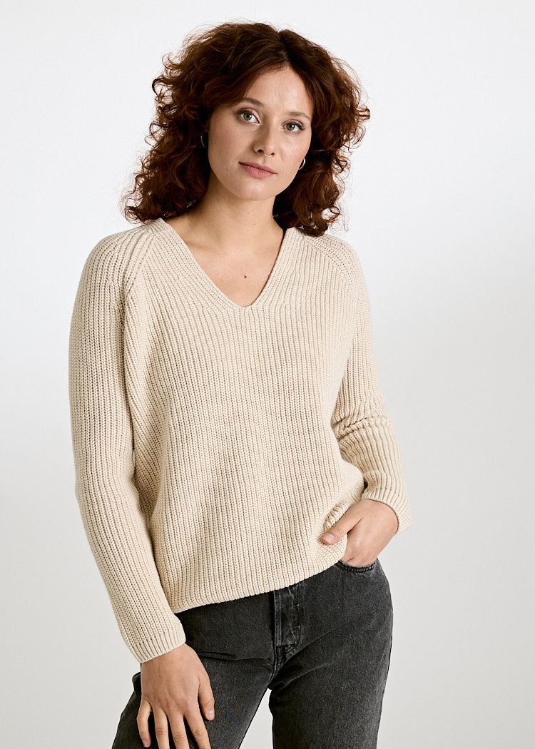WOMEN'S KNITTED SWEATER MINA NATURAL