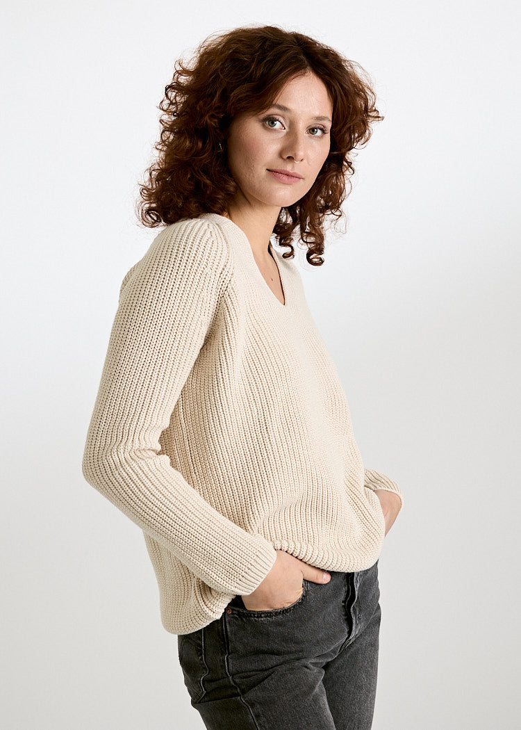 WOMEN'S KNITTED SWEATER MINA NATURAL