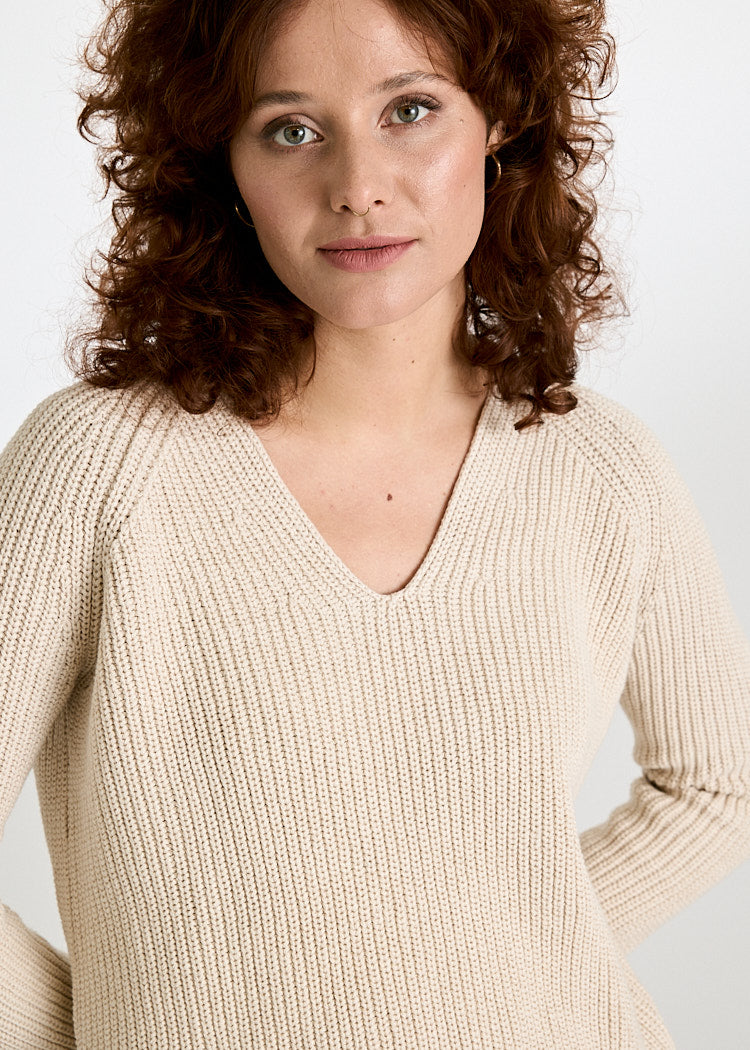WOMEN'S KNITTED SWEATER MINA NATURAL
