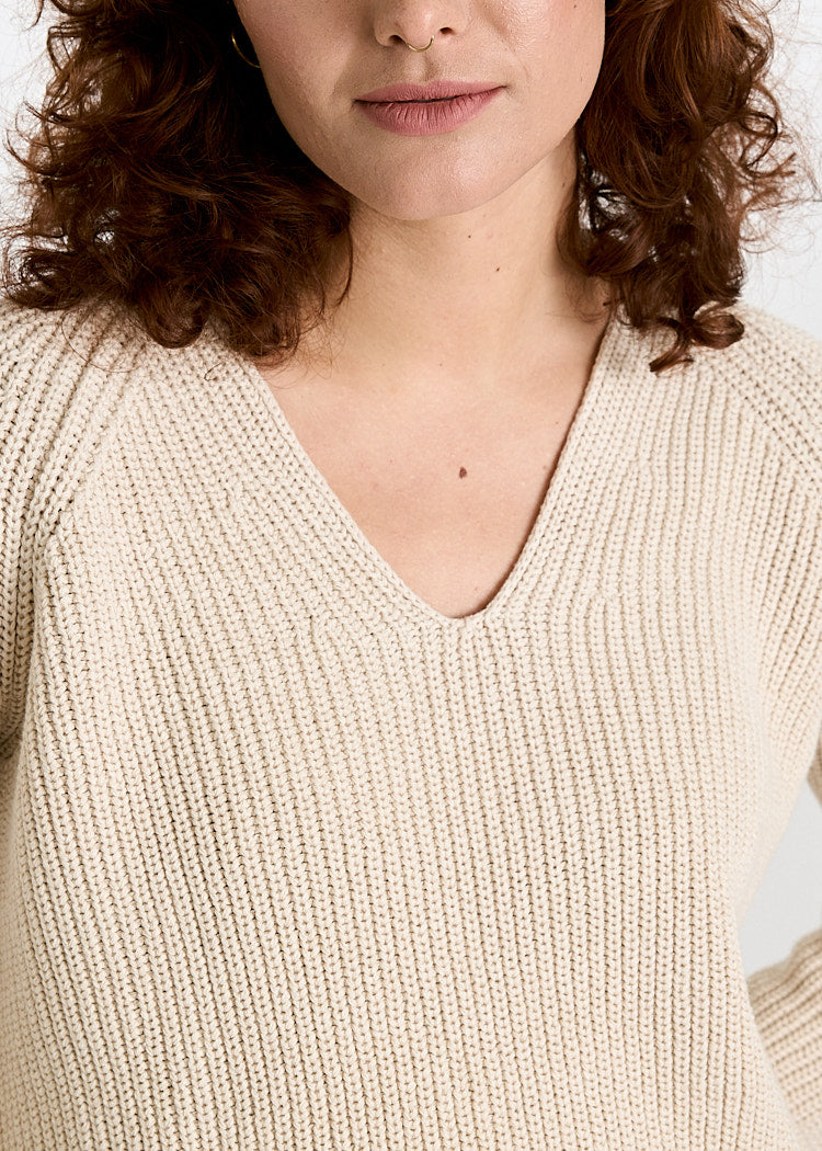 WOMEN'S KNITTED SWEATER MINA NATURAL