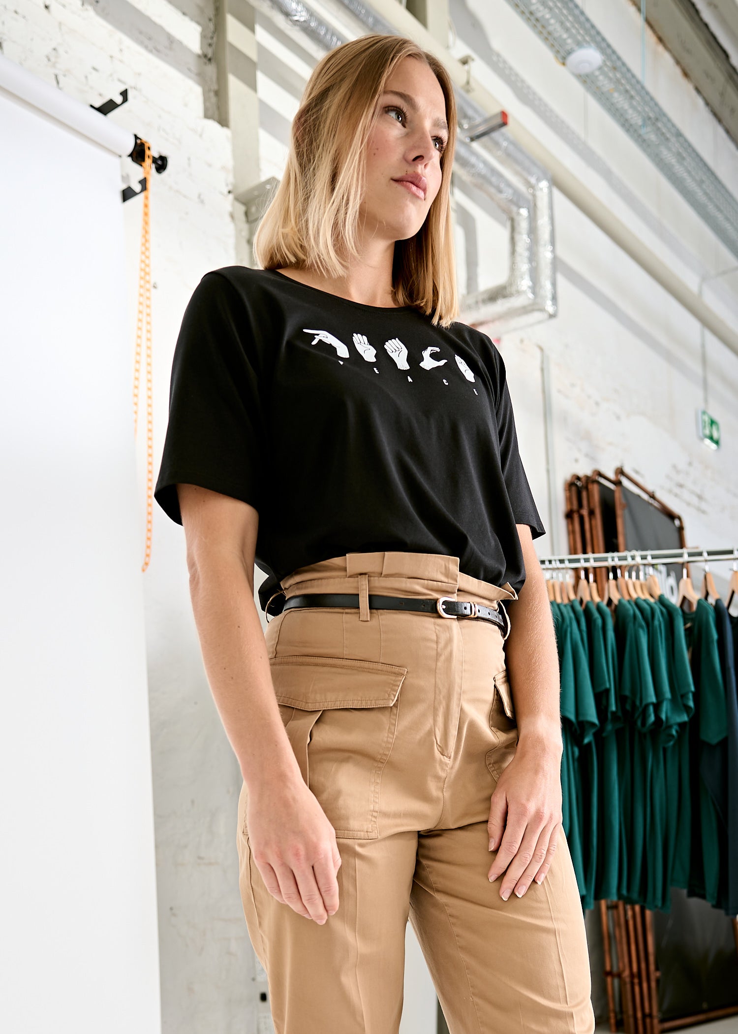 WOMEN'S WOODSHIRT LOOSE LONGER TILDA PEACESIGNLANGUAGE