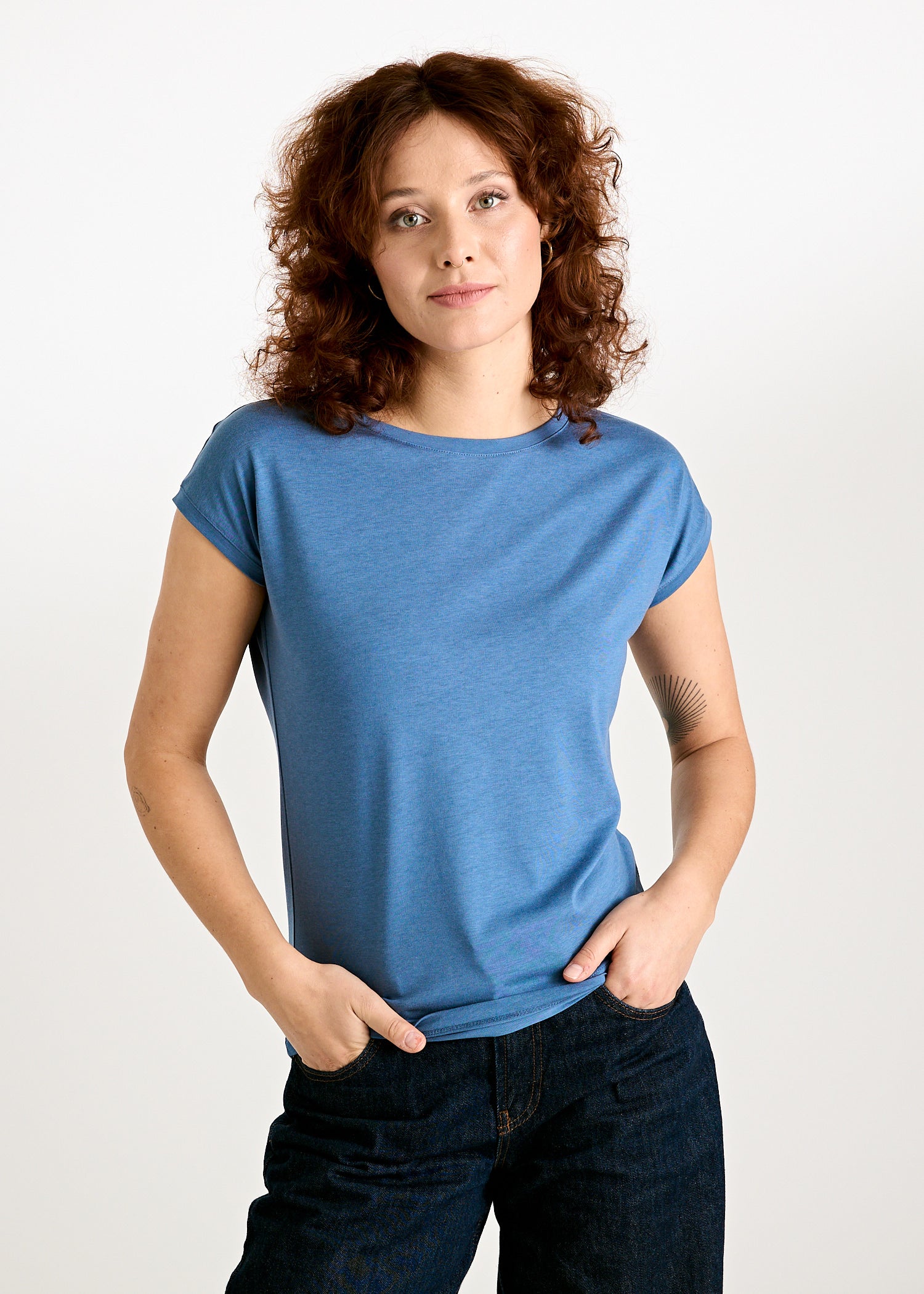 WOMEN'S WOODSHIRT KIMONO ELENA BIJOUT BLUE