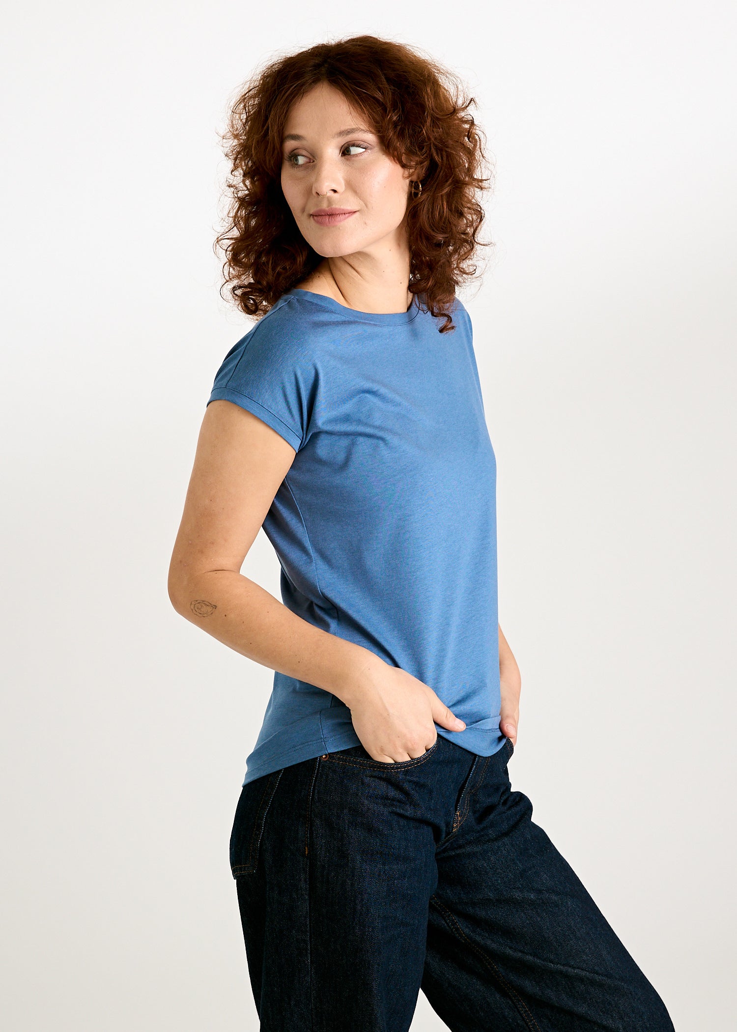 WOMEN'S WOODSHIRT KIMONO ELENA BIJOUT BLUE