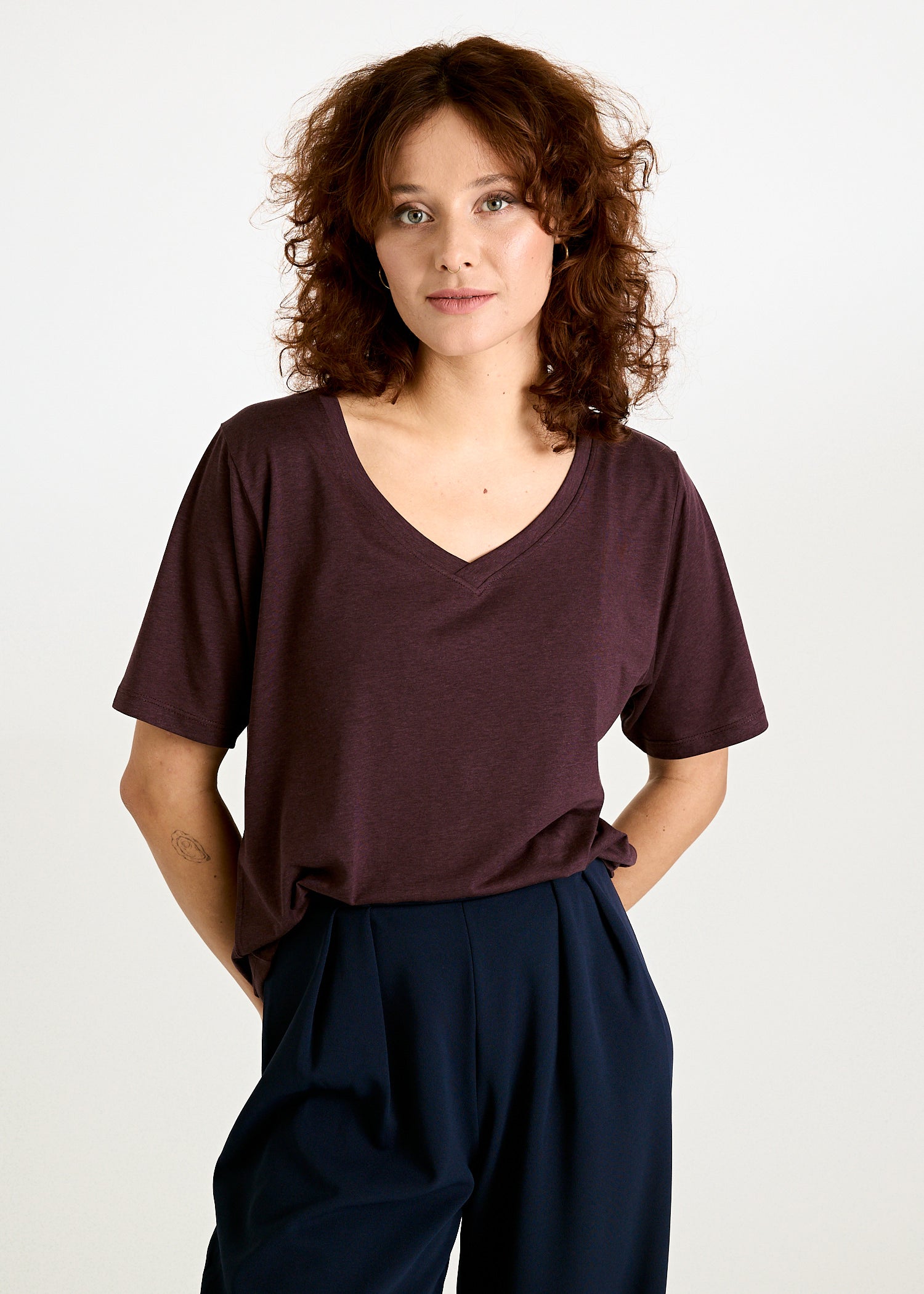 WOMEN'S WOODSHIRT LOOSE LONGER FRIDA PLUM PERFECT