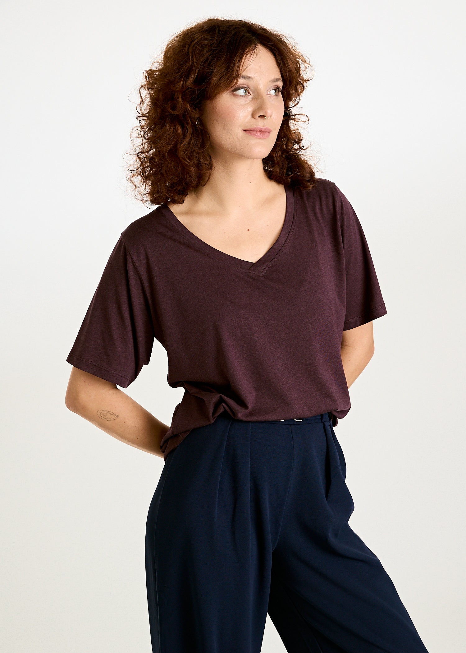 WOMEN'S WOODSHIRT LOOSE LONGER FRIDA PLUM PERFECT