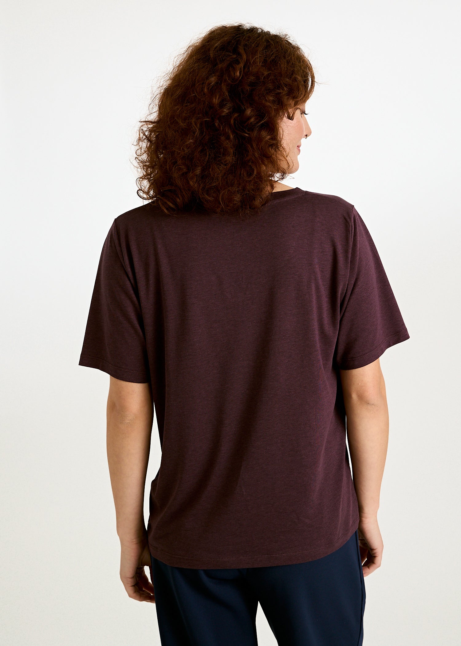 DAMEN WOODSHIRT LOOSE LONGER FRIDA PLUM PERFECT