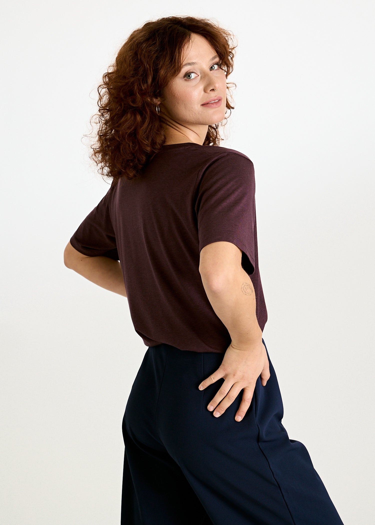 DAMEN WOODSHIRT LOOSE LONGER FRIDA PLUM PERFECT