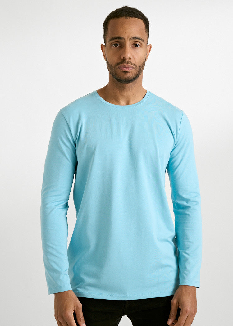 HERREN LANGARMSHIRT DAVID MILKY BLUE