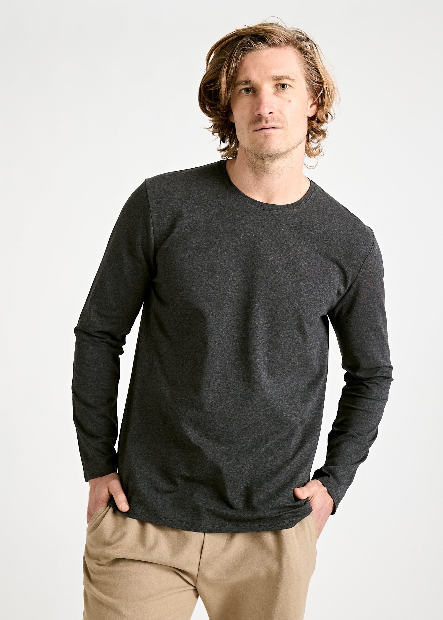 HERREN LANGARMSHIRT DAVID ANTHRAZIT