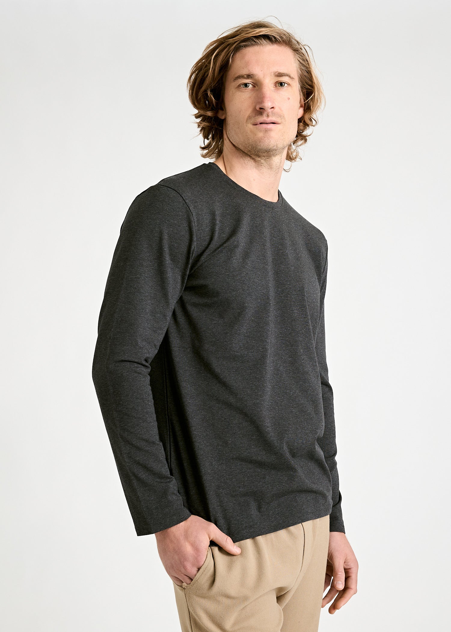 HERREN LANGARMSHIRT DAVID ANTHRAZIT