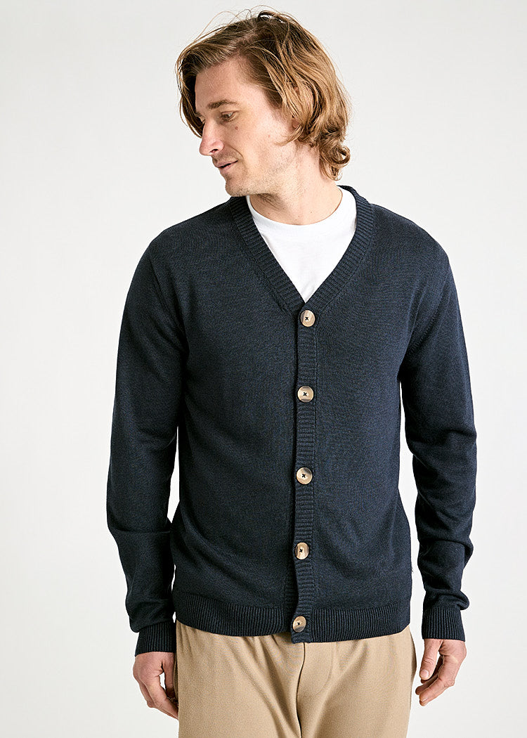 HERREN STRICK CARDIGAN SAMUEL BLUE INDIGO