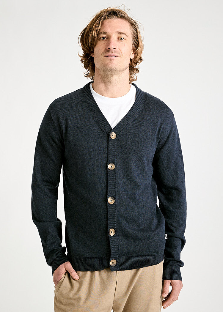 HERREN STRICK CARDIGAN SAMUEL BLUE INDIGO