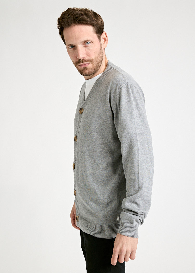 HERREN STRICK CARDIGAN SAMUEL GRAY MELANGE