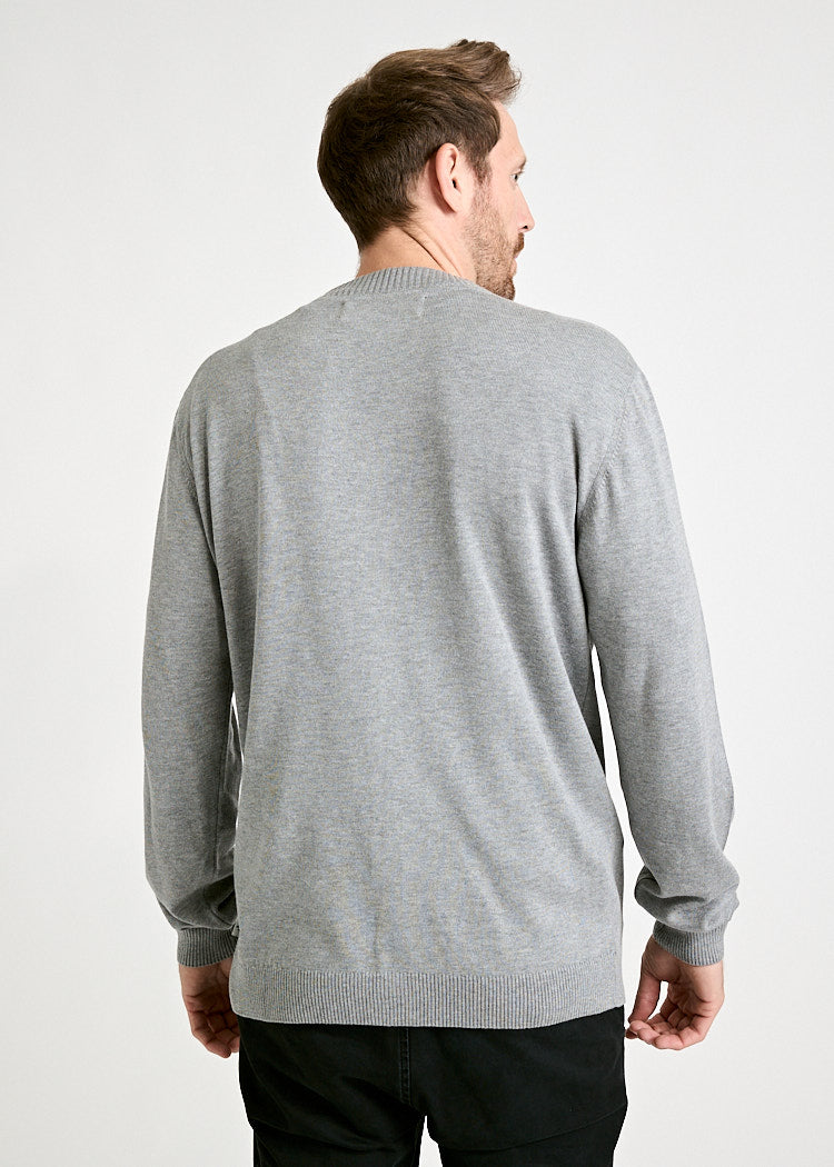 HERREN STRICK CARDIGAN SAMUEL GRAY MELANGE