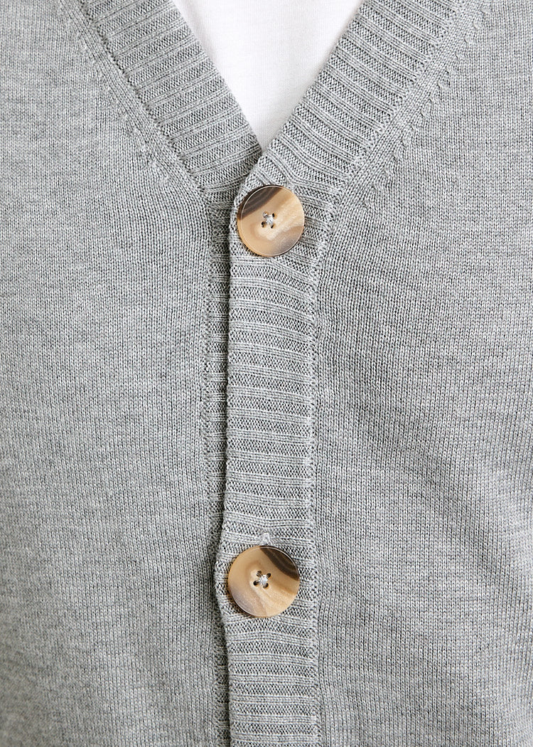 HERREN STRICK CARDIGAN SAMUEL GRAY MELANGE