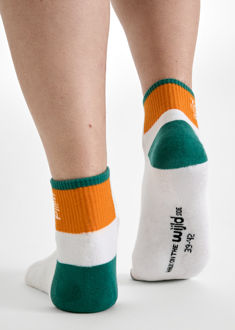 HALBHOHE SPORTSOCKEN CHARLIE ORANGE PEPPER / NORTH SEA