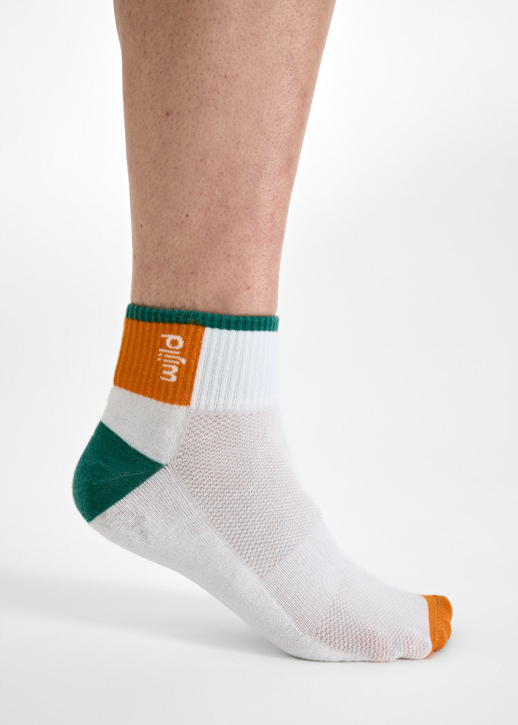 HALBHOHE SPORTSOCKEN CHARLIE ORANGE PEPPER / NORTH SEA