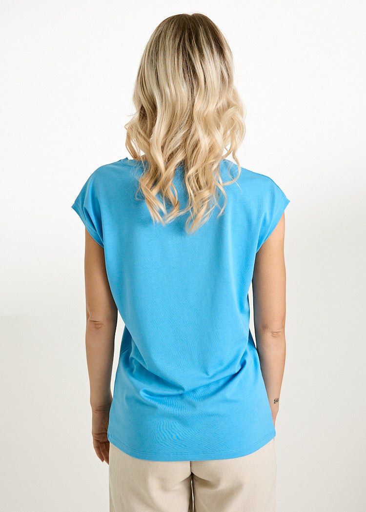 DAMEN WOODSHIRT KIMONO ELENA AZURE BLUE